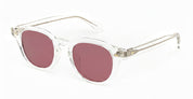 Ottica Mondello Roma - Julius Tart - JTPL-102N-2B-WINE - AR 46X24 - CLEAR CRYSTAL / WINE LENS - Acetate - shape Panto - transparent - EYEWEAR - SUNGLASSES - Unisex,Uomo,Donna,Women,Men - lens red - Made In Japan