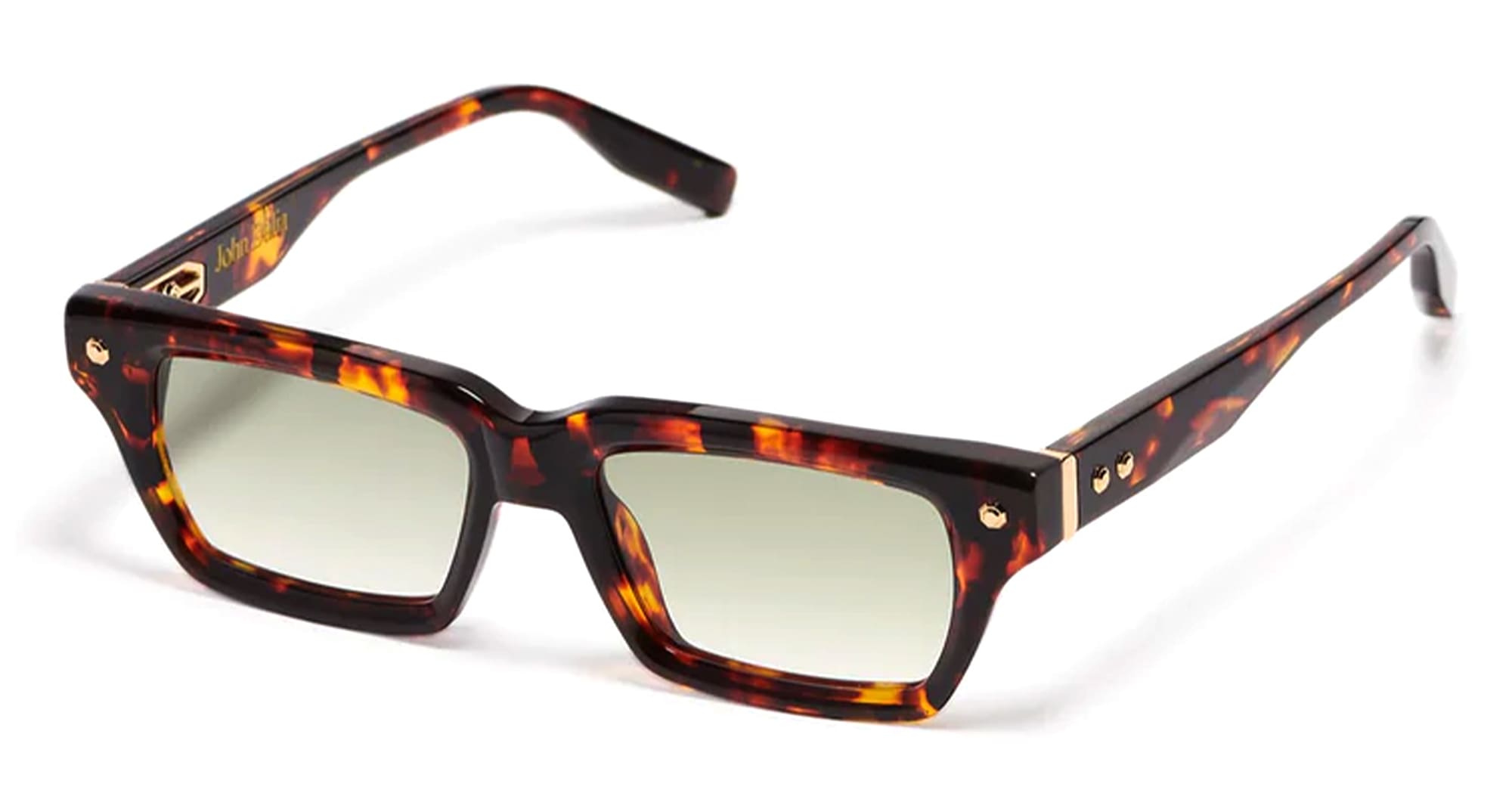 Ottica Mondello Roma - John Dalia - P04-C141 - PROJECT 04 C141 - Classic Havana / Yellow Gold - Acetate - shape Rectangular - havana, gold - EYEWEAR - SUNGLASSES - Unisex,Uomo,Donna,Women,Men - lens Gradient green - Made In France