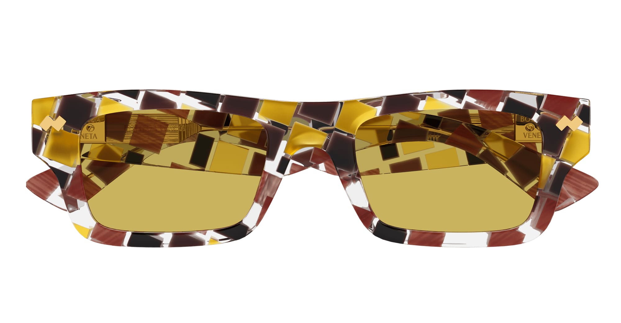 Ottica Mondello Roma - Bottega Veneta - BV1351S-003 - BV1351S-003 - MULTICOLOR - Acetate - shape Squared - brown - EYEWEAR - SUNGLASSES - Unisex,Uomo,Donna,Women,Men - lens yellow - Made In Japan