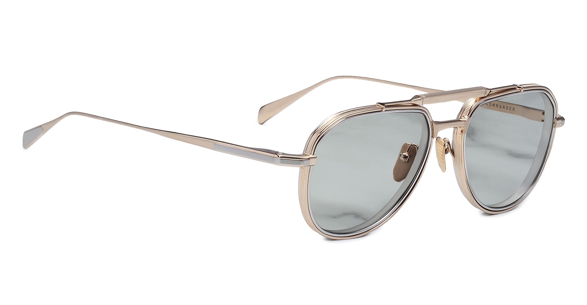 Ottica Mondello Roma - Jacques Marie Mage - JMMMD-54 - COMMANDER - ALTAN - Titanium - shape Aviator - Gold - EYEWEAR - SUNGLASSES - Unisex,Uomo,Donna,Women,Men - lens light green - Made In Japan