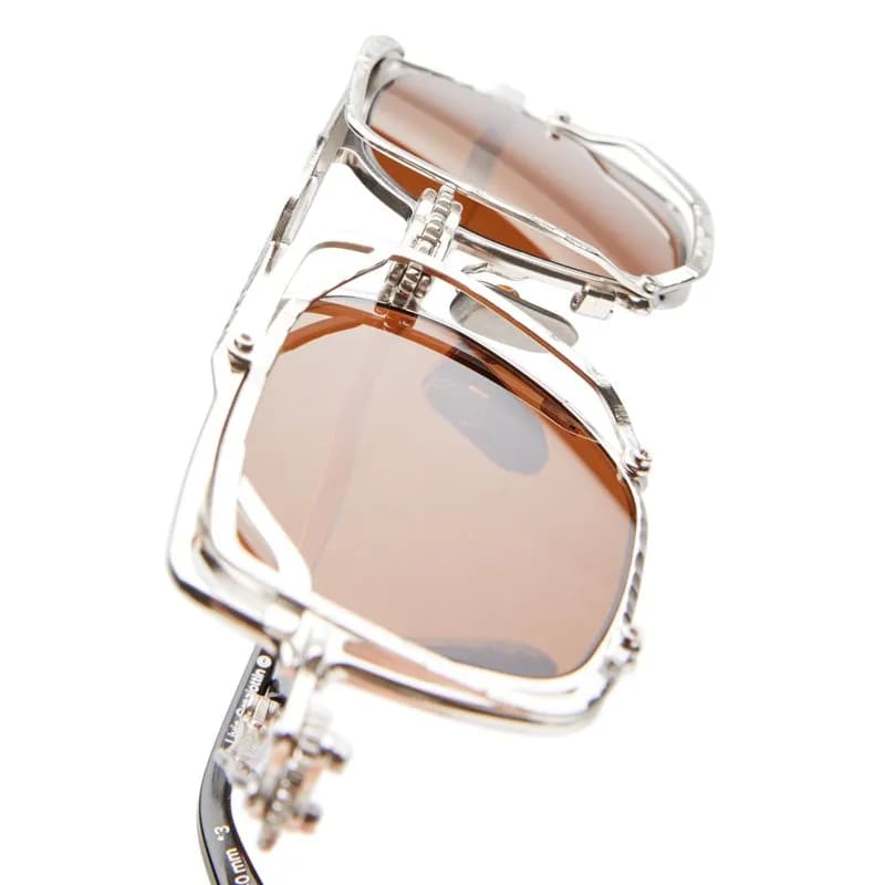 Ottica Mondello Roma - Kuboraum - KRSZ51SI0000002B - MASK Z51 SI - SILVER - metal, acetate - shape Squared - Silver - EYEWEAR - SUNGLASSES - Unisex,Uomo,Donna,Women,Men - lens Brown - Made In Italy