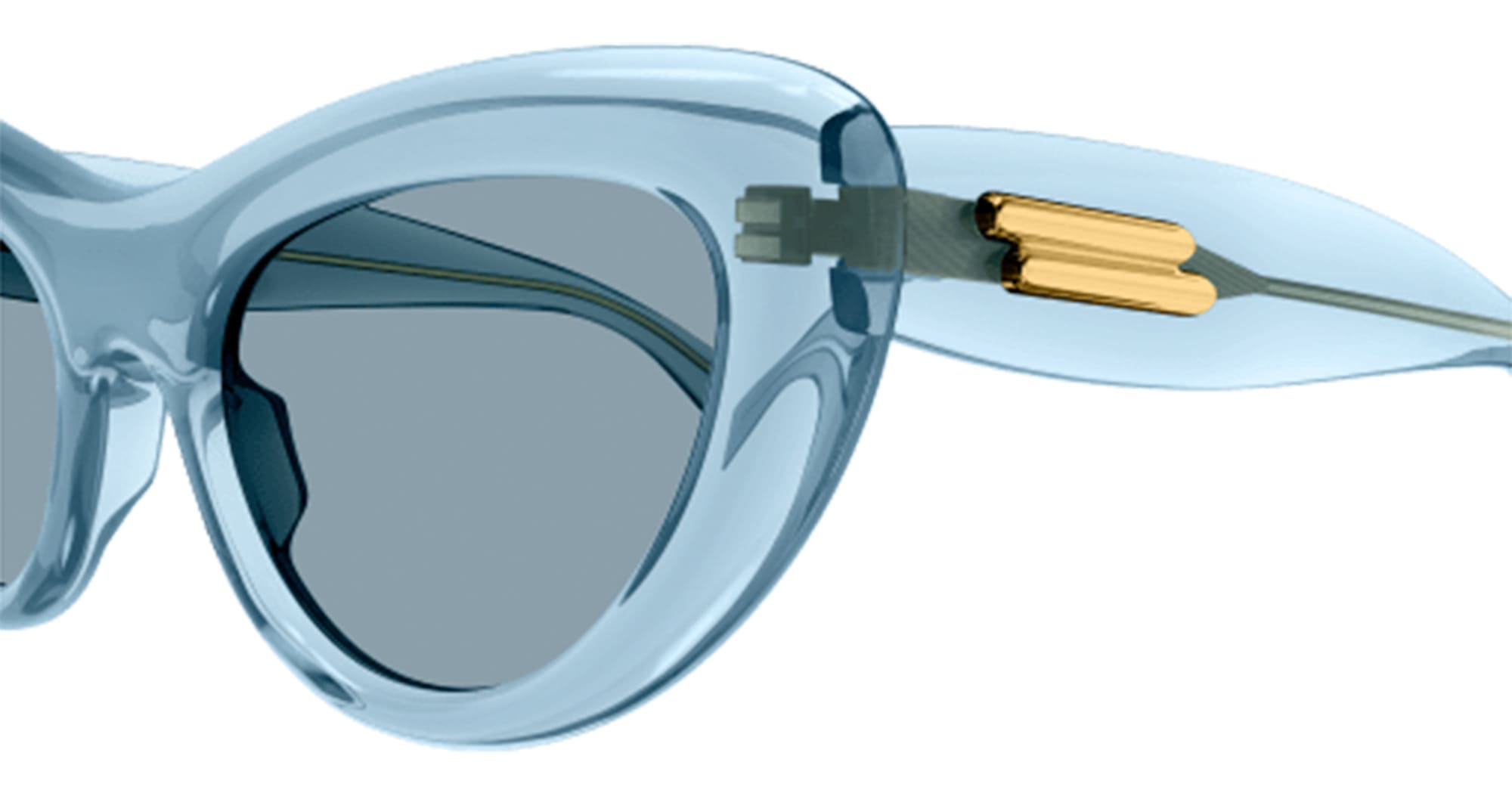Ottica Mondello Roma - Bottega Veneta - BV1282S-003 - BV1282S-003 - LIGHT BLUE - Acetate - shape Cat-eye - Havana - EYEWEAR - SUNGLASSES - Donna,Women - lens Blue - Made In Japan