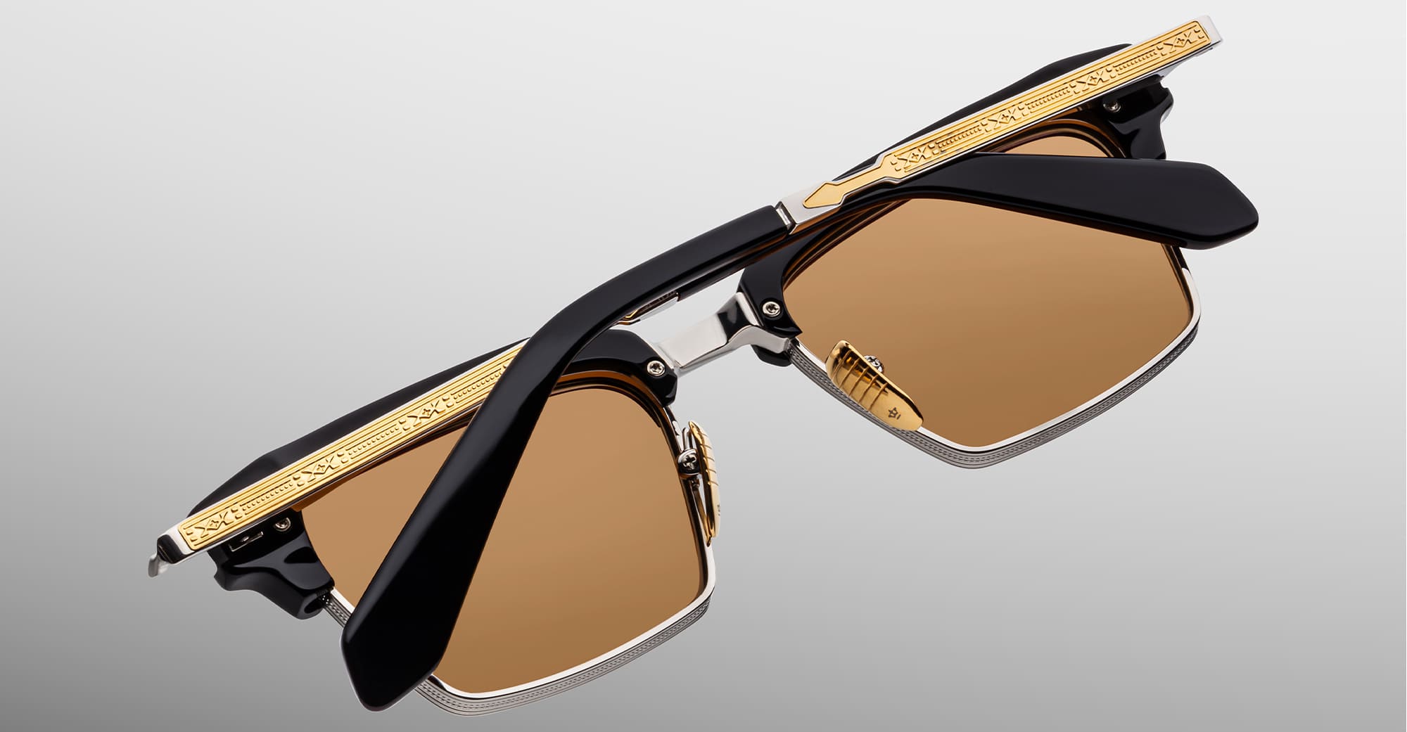 Ottica Mondello Roma - Jacques Marie Mage - JMMIL-10A - ALIN - NOIR X - Acetate, titanium - shape Clubmaster - Black - EYEWEAR - SUNGLASSES - Unisex,Uomo,Donna,Women,Men - lens orange - Made In Japan