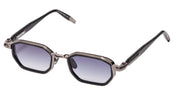 Ottica Mondello Roma - John Dalia - AXEL-C420 - AXEL - C420 Shiny Black / Brushed Ruthenium - Metal - shape Rectangular - Ruthenium - EYEWEAR - SUNGLASSES - Unisex,Uomo,Donna,Women,Men - lens Gradient blue - Made In France