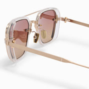 Ottica Mondello Roma - Akoni - AKS-537D-49 - JURA - CRYSTAL CLEAR - titanium, acetate - shape Squared - crystal clear, gold - EYEWEAR - SUNGLASSES - Unisex,Uomo,Donna,Women,Men - lens Gradient brown - Made In Japan