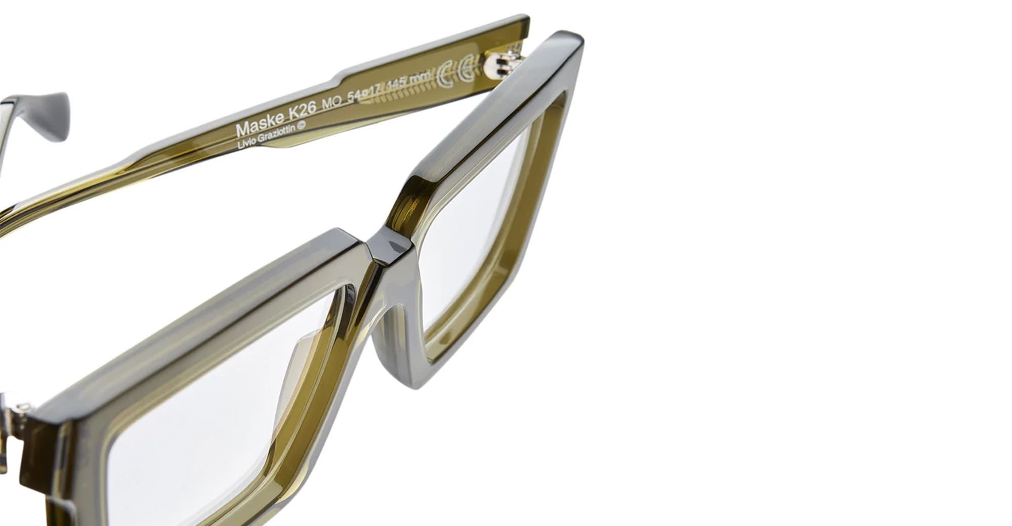 Ottica Mondello Roma - Kuboraum - KROK26MO000000OP - MASK K26 MO - WARM OLIVE RX - Acetate - shape Squared - green - EYEWEAR - EYEGLASSES - Unisex,Uomo,Donna,Women,Men - lens Clear - Made In Italy