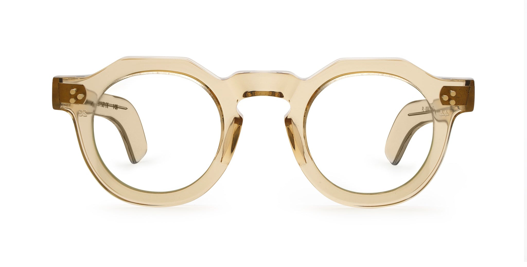 Ottica Mondello Roma - Max Pittion - MXPL-004G - HUGO 44 - DUSTY CHAMPAGNE RX - Acetate - shape Panto - Champagne - EYEWEAR - EYEGLASSES - Unisex,Uomo,Donna,Women,Men - lens Clear - Made In Japan