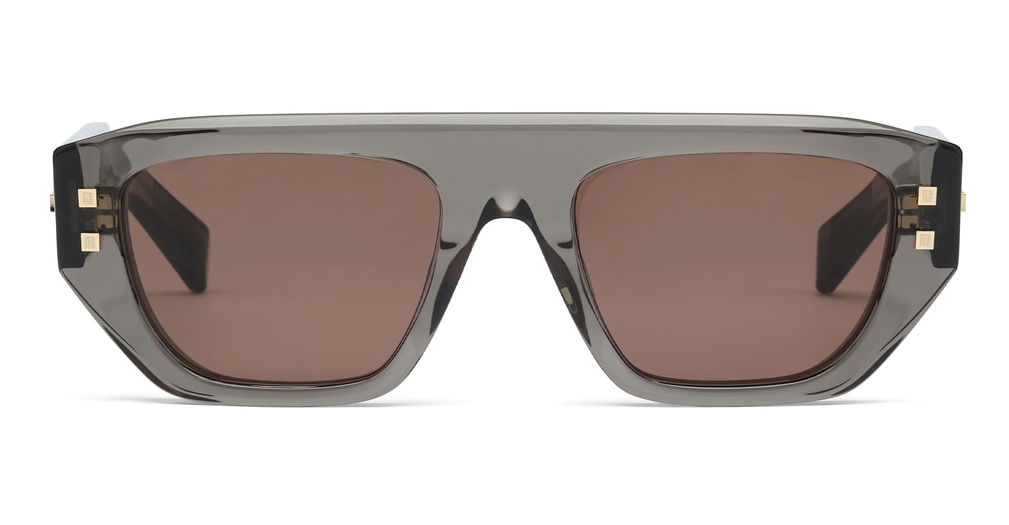  12K GOLD - Acetate - shape Rectangular - crystal, gold - EYEWEAR - SUNGLASSES - Donna,Women - lens Brown - Made In Japan