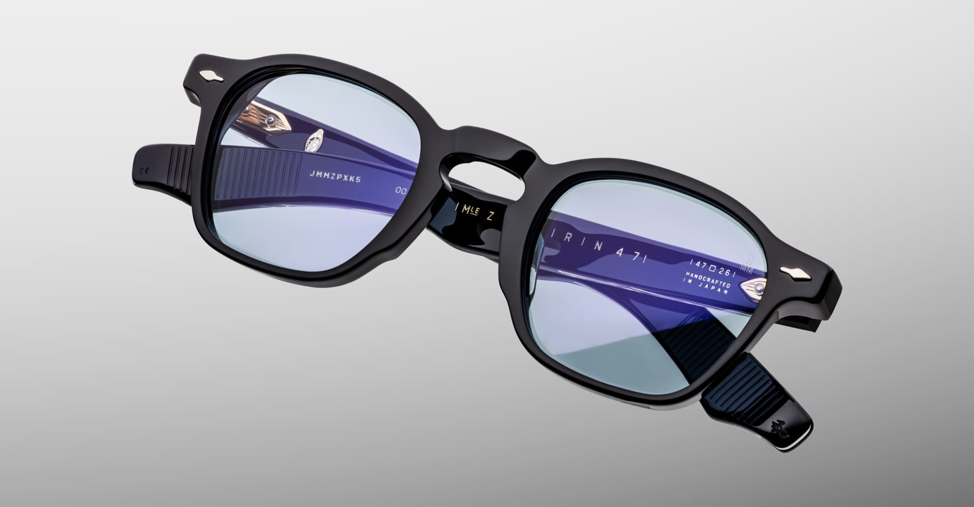 Ottica Mondello Roma - Jacques Marie Mage - JMMZPX-K5 - ZEPHIRIN 47 - OBSCURE - Acetato - Forma quadrata - Nero - OCCHIALI - OCCHIALI DA SOLE - Unisex, Uomo, Donna - Lenti blu - Prodotto in Giappone