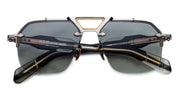 Ottica Mondello Roma - Jacques Marie Mage - JMMSVR-1N - SILVERTON - VIPER - Acetate, titanium - shape Squared - Black, gold - EYEWEAR - SUNGLASSES - Unisex,Uomo,Donna,Women,Men - lens Gradient green - Made In Japan
