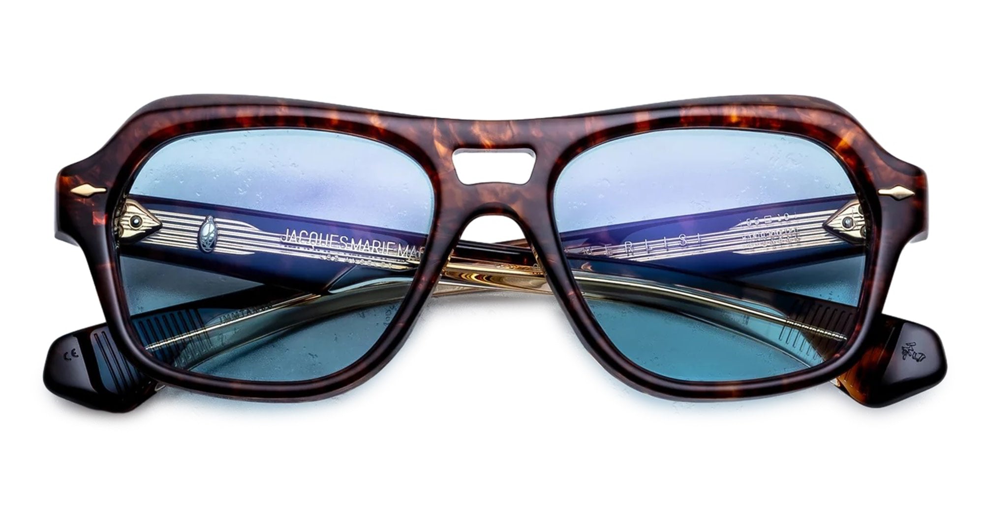 Ottica Mondello Roma - Jacques Marie Mage - JMMTAM-5C - TAMERLIS - ARGYLE - Acetate - shape Squared - Havana - EYEWEAR - SUNGLASSES - Unisex,Uomo,Donna,Women,Men - lens Blue - Made In Japan