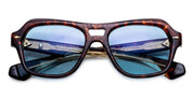 Ottica Mondello Roma - Jacques Marie Mage - JMMTAM-5C - TAMERLIS - ARGYLE - Acetate - shape Squared - Havana - EYEWEAR - SUNGLASSES - Unisex,Uomo,Donna,Women,Men - lens Blue - Made In Japan