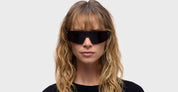 Ottica Mondello Roma - Mykita - 10300644 - MR008 MH73 - Black / Black / Super Black Lens - stainless steel - shape Mask - silver, black - EYEWEAR - SUNGLASSES - Unisex,Uomo,Donna,Women,Men - lens Black - Made In Germany
