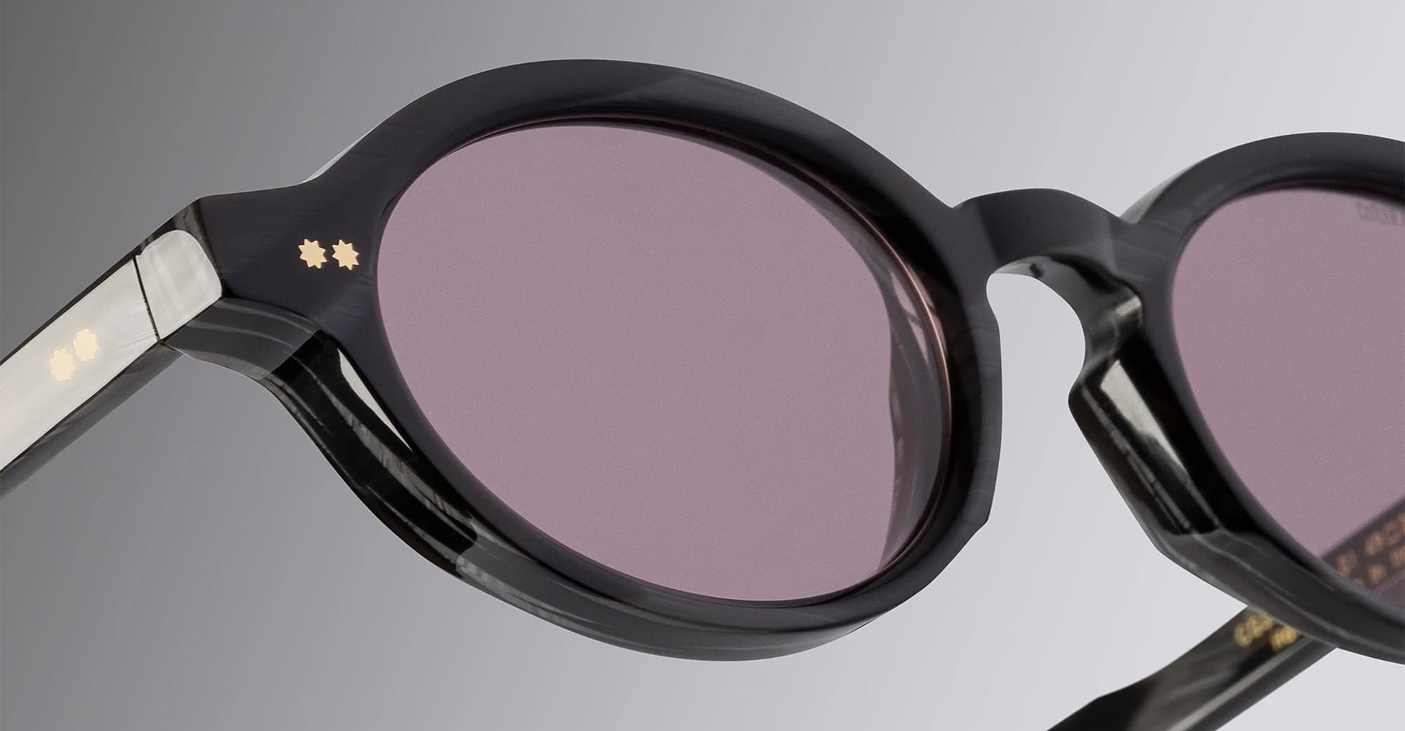 Ottica Mondello Roma - Cutler and Gross - CGSN-GR13-49-01 - GR13 - BLACK HORN - Acetate - shape Oval - Black - EYEWEAR - SUNGLASSES - Unisex,Uomo,Donna,Women,Men - lens purple - Made In Italy