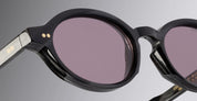 Ottica Mondello Roma - Cutler and Gross - CGSN-GR13-49-01 - GR13 - BLACK HORN - Acetate - shape Oval - Black - EYEWEAR - SUNGLASSES - Unisex,Uomo,Donna,Women,Men - lens purple - Made In Italy