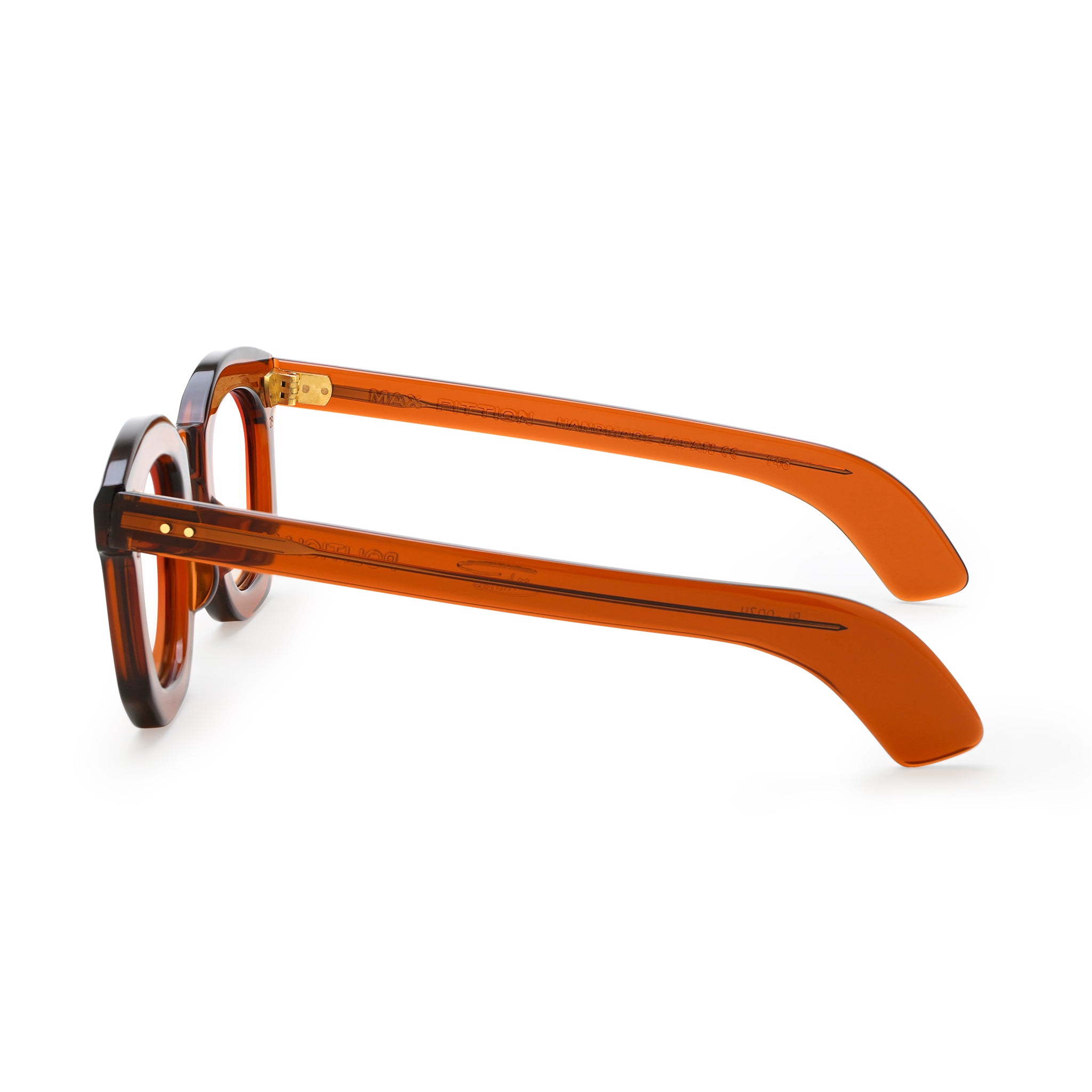 Ottica Mondello Roma - Max Pittion - MXPL-002H - POLITICIAN 44 X 28 - FRENCH BEER DARK RX - Acetate - shape Round - brown - EYEWEAR - EYEGLASSES - Unisex,Uomo,Donna,Women,Men - lens Clear - Made In Japan