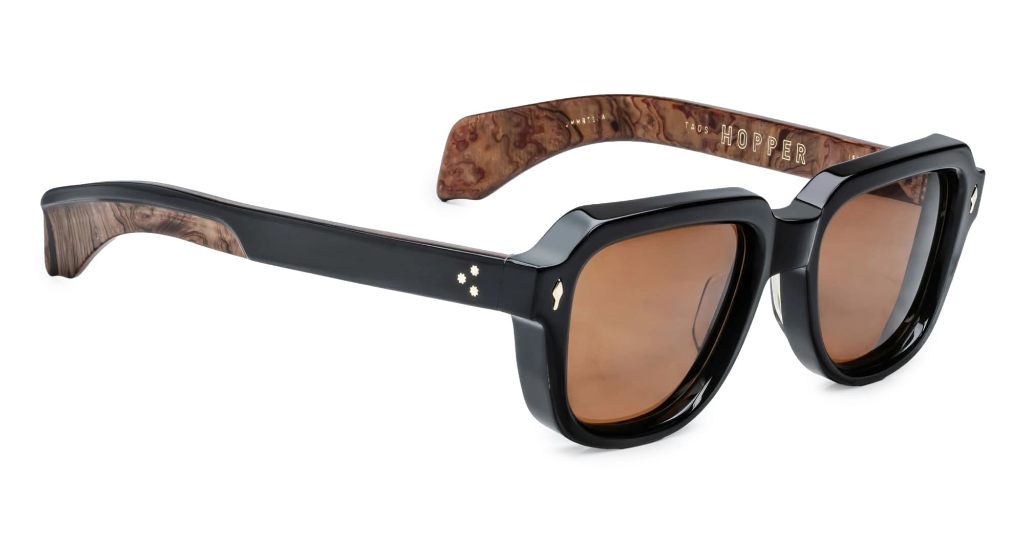 Ottica Mondello Roma - Jacques Marie Mage - JMMRT-10A - TAOS - NOIR X - Acetate - shape Squared - Black - EYEWEAR - SUNGLASSES - Uomo,Men - lens orange - Made In Japan