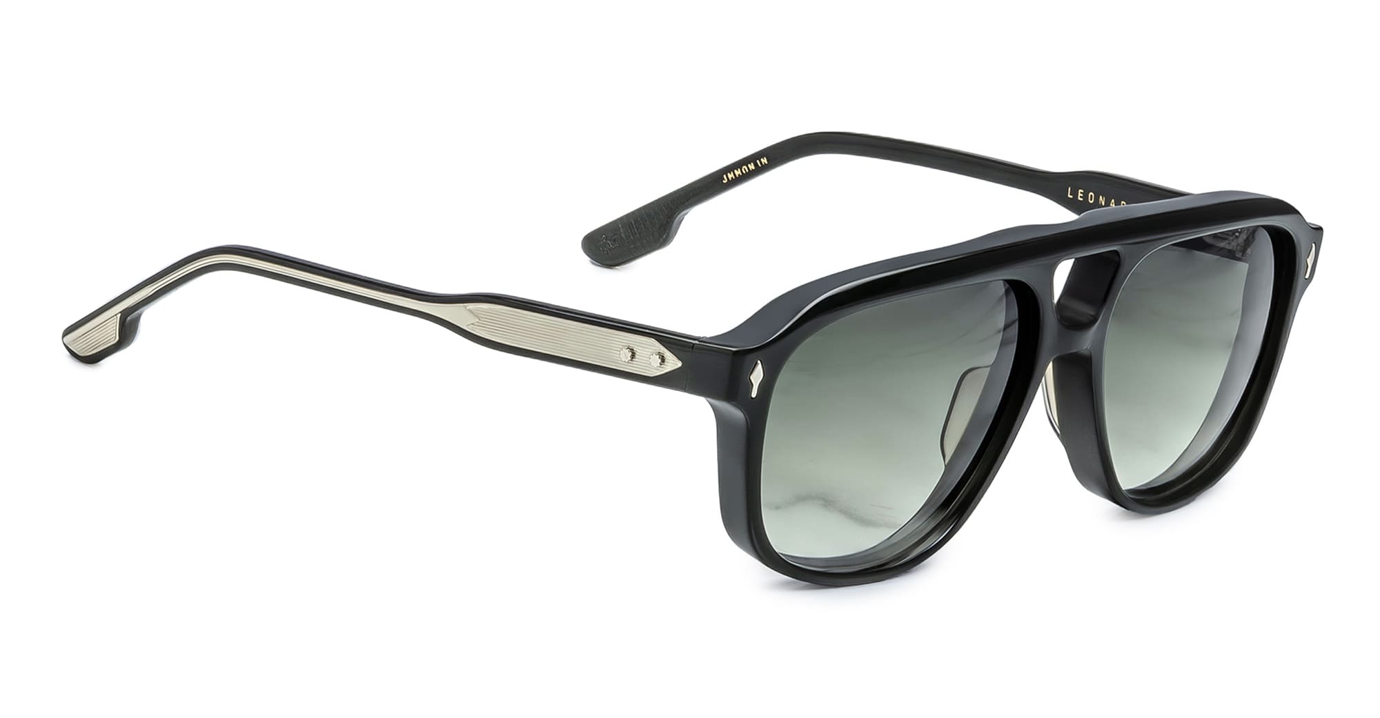 Ottica Mondello Roma - Jacques Marie Mage - JMMON-1N - LEONARD - VIPER - Acetate - shape Aviator - Black - EYEWEAR - SUNGLASSES - Unisex,Uomo,Donna,Women,Men - lens Gradient green - Made In Japan