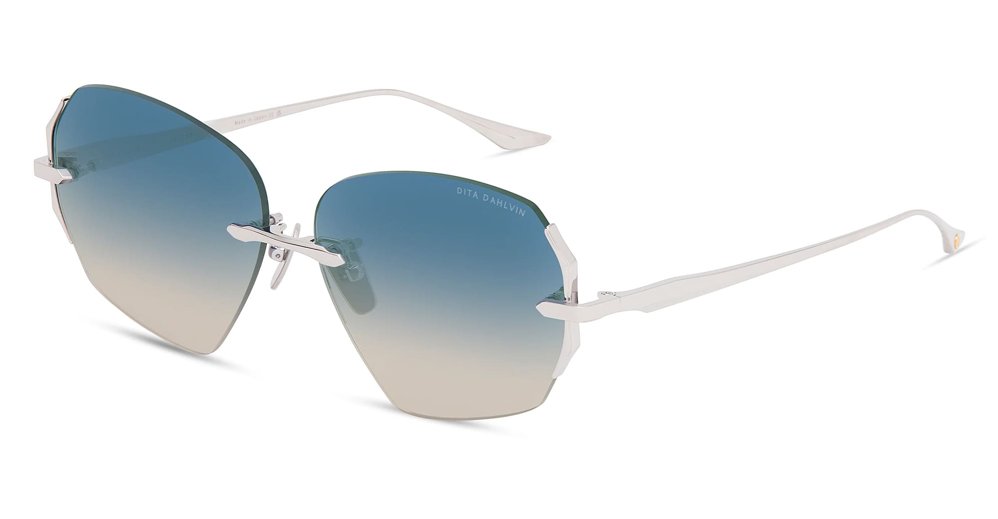 Ottica Mondello Roma - DITA - DTS200-A-03 - DAHLVIN - SILVER - Titanium - shape Butterfly - Silver - EYEWEAR - SUNGLASSES - Donna,Women - lens Gradient blue - Made In Japan