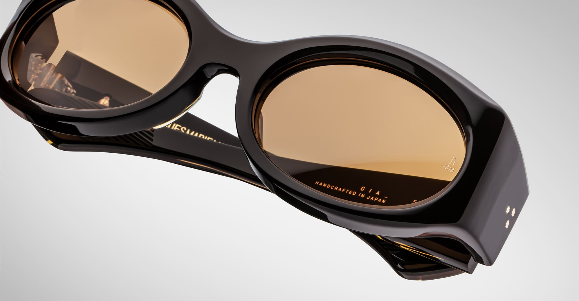 Ottica Mondello Roma - Jacques Marie Mage - JMMYC-5K - GIA - WALNUT - Acetate - shape Oval - brown - EYEWEAR - SUNGLASSES - Donna,Women - lens orange - Made In Japan