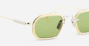 Ottica Mondello Roma - Sato - Kursa-P-YG-1 - Kursa - Platinum / Yellow Gold - Titanium - shape Rectangular - silver, gold - EYEWEAR - SUNGLASSES - Unisex,Uomo,Donna,Women,Men - lens Green - Made In Japan