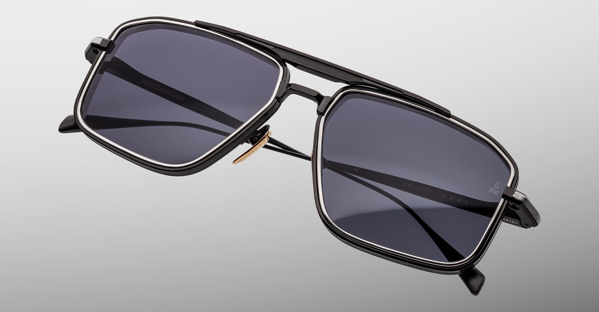 Ottica Mondello Roma - Jacques Marie Mage - JMMER-19J - EARL - CORBEAU - Titanium - shape Navigator - Silver - EYEWEAR - SUNGLASSES - Unisex,Uomo,Donna,Women,Men - lens jet black - Made In Japan