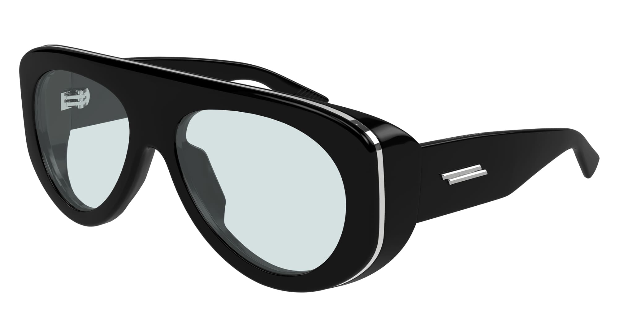 Ottica Mondello Roma - Bottega Veneta - BV1362S-004 - BV1362S-004 - BLACK / LIGHT BLUE LENS - Injected Nylon - shape Pilot - Black - EYEWEAR - SUNGLASSES - Unisex,Uomo,Donna,Women,Men - lens light blue - Made In Japan