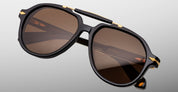 Ottica Mondello Roma - Jacques Marie Mage - JMMITR-11D - AYRTON SENNA BY JMM: 1991 in ECLIPSE 2 - Acetate - shape Pilot - Black - EYEWEAR - SUNGLASSES - Unisex,Uomo,Donna,Women,Men - lens Brown - Made In Japan
