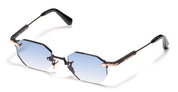 Ottica Mondello Roma - John Dalia - CURTIS-C303 - CURTIS - C303 Carbon Effect - stainless steel - shape Hexagonal - Black - EYEWEAR - SUNGLASSES - Unisex,Uomo,Donna,Women,Men - lens Gradient blue - Made In France