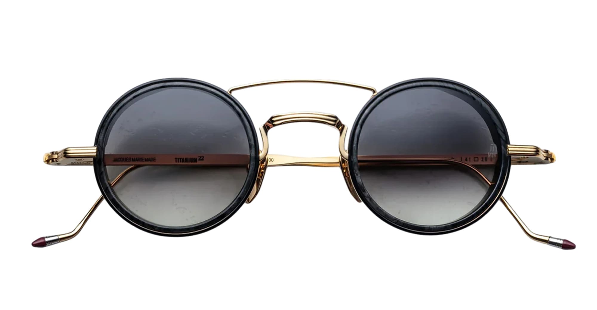 Ottica Mondello Roma - Jacques Marie Mage - J-ESN-RN-S6017E-OS - RINGO 2 - BNG - Titanium - shape Round - light gold - EYEWEAR - SUNGLASSES - Uomo,Men - lens Gradient black - Made In Japan