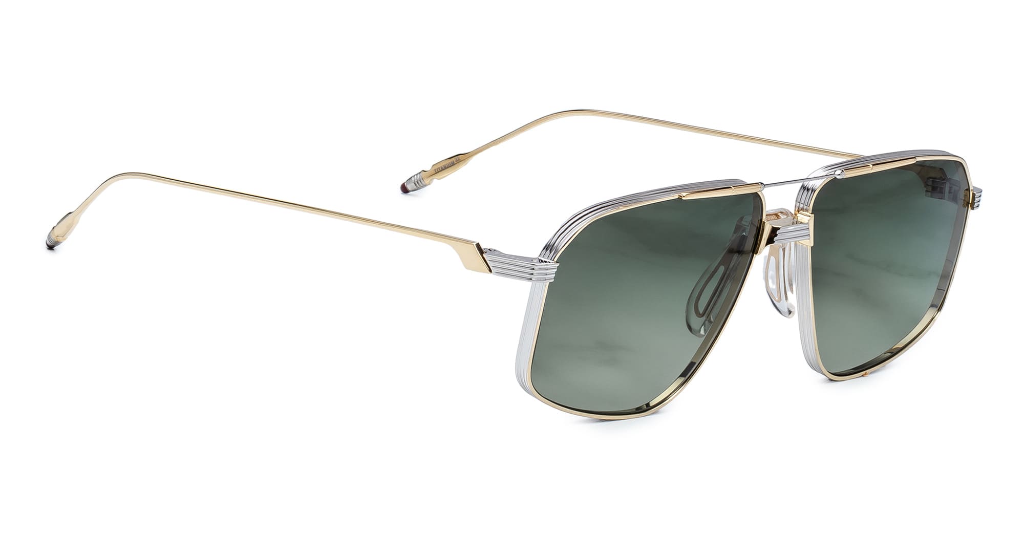 Ottica Mondello Roma - Jacques Marie Mage - JMMJG-12M - JAGGER - MUSKET - Titanium - shape Aviator - Gold - EYEWEAR - SUNGLASSES - Unisex,Uomo,Donna,Women,Men - lens Gradient green - Made In Japan