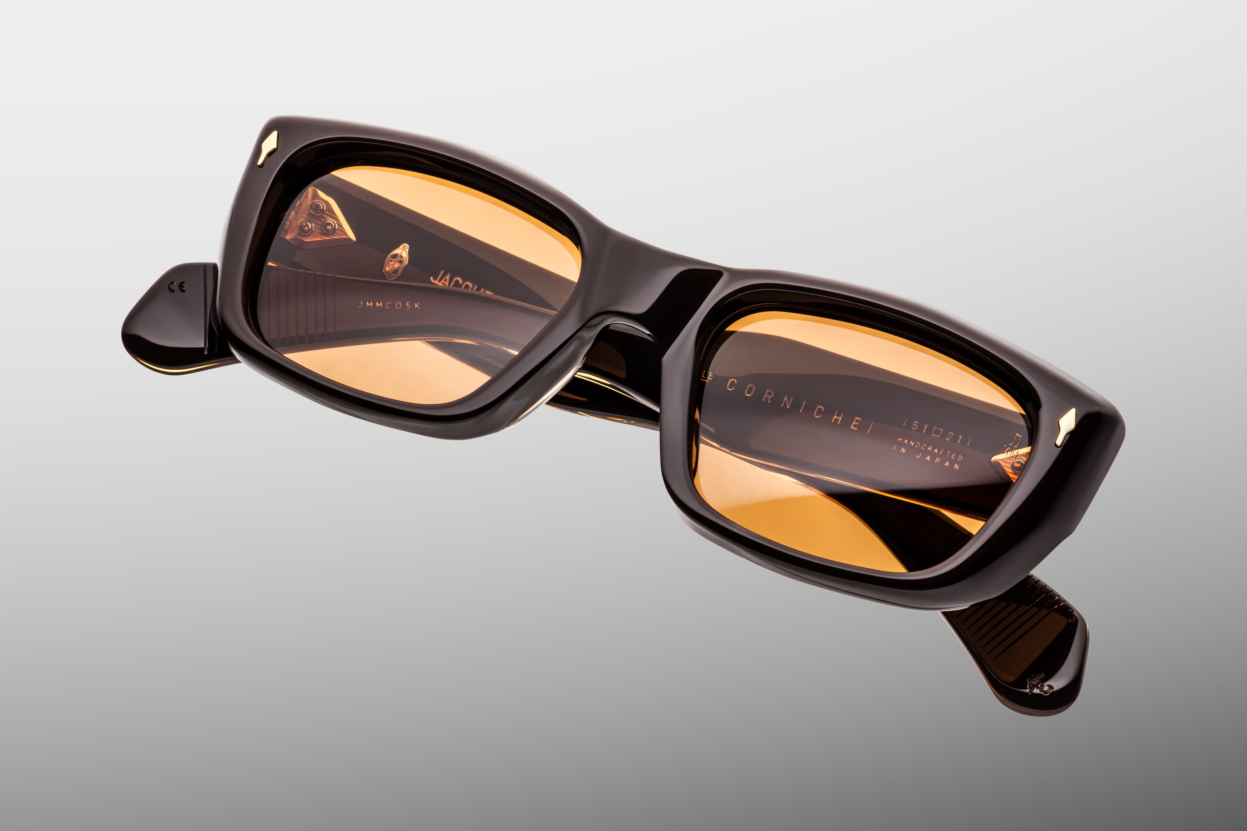 Ottica Mondello Roma - Jacques Marie Mage - JMMCO-5K - CORNICHE - WALNUT - Acetate - shape Rectangular - brown - EYEWEAR - SUNGLASSES - Unisex,Uomo,Donna,Women,Men - lens orange - Made In Japan