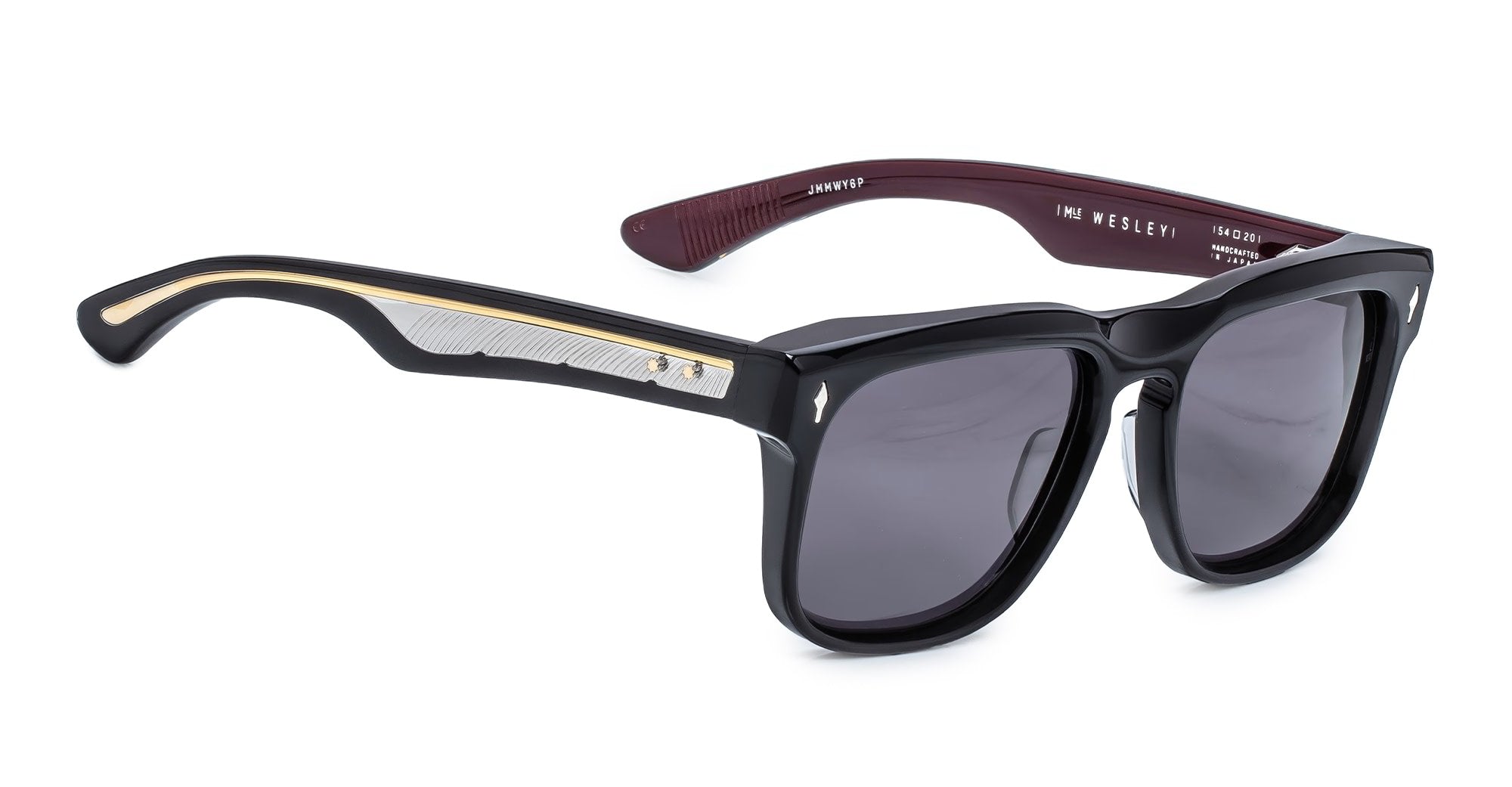 Ottica Mondello Roma - Jacques Marie Mage - JMMWY-6P - WESLEY - BLOODSTONE - Acetate - shape Squared - Black - EYEWEAR - SUNGLASSES - Unisex,Uomo,Donna,Women,Men - lens Grey - Made In Japan