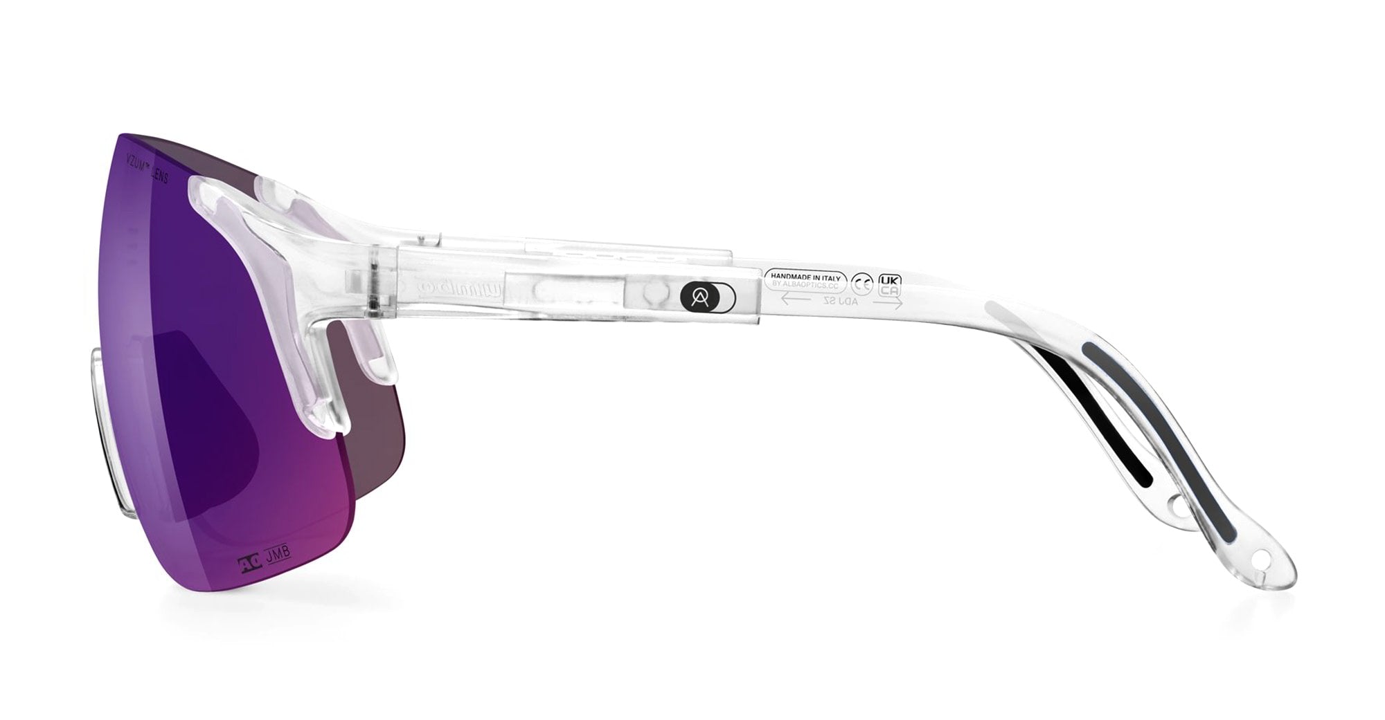 Ottica Mondello Roma - Alba Optics - 8050054516288 - JUMBO - CRYSTAL GLOSSY / VZUM PLASMA - Tr90 - shape Mask - Crystal - EYEWEAR - SUNGLASSES - Unisex,Uomo,Donna,Women,Men - lens purple - Made In Italy