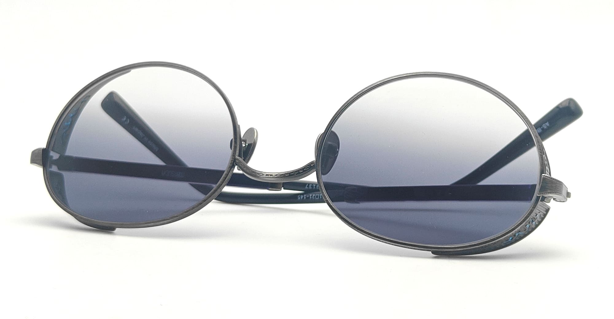 Ottica Mondello Roma - Matsuda - M3137.SG.AS-BL.51 - M3137 - ANTIQUE SILVER - Titanium - shape Oval - Silver - EYEWEAR - SUNGLASSES - Uomo,Men - lens Blue - Made In Japan