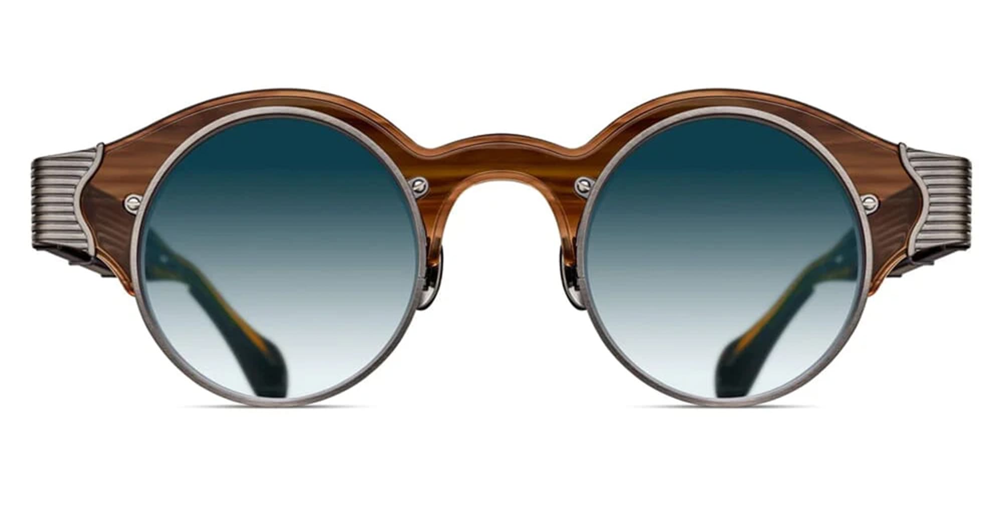 Ottica Mondello Roma - Matsuda - 10605H.SG.AS2.43 - 10605H - ANTIQUE SILVER / BLUE GRADIENT - Acetate, titanium - shape Round - Silver - EYEWEAR - SUNGLASSES - Unisex,Uomo,Donna,Women,Men - lens Gradient blue - Made In Japan