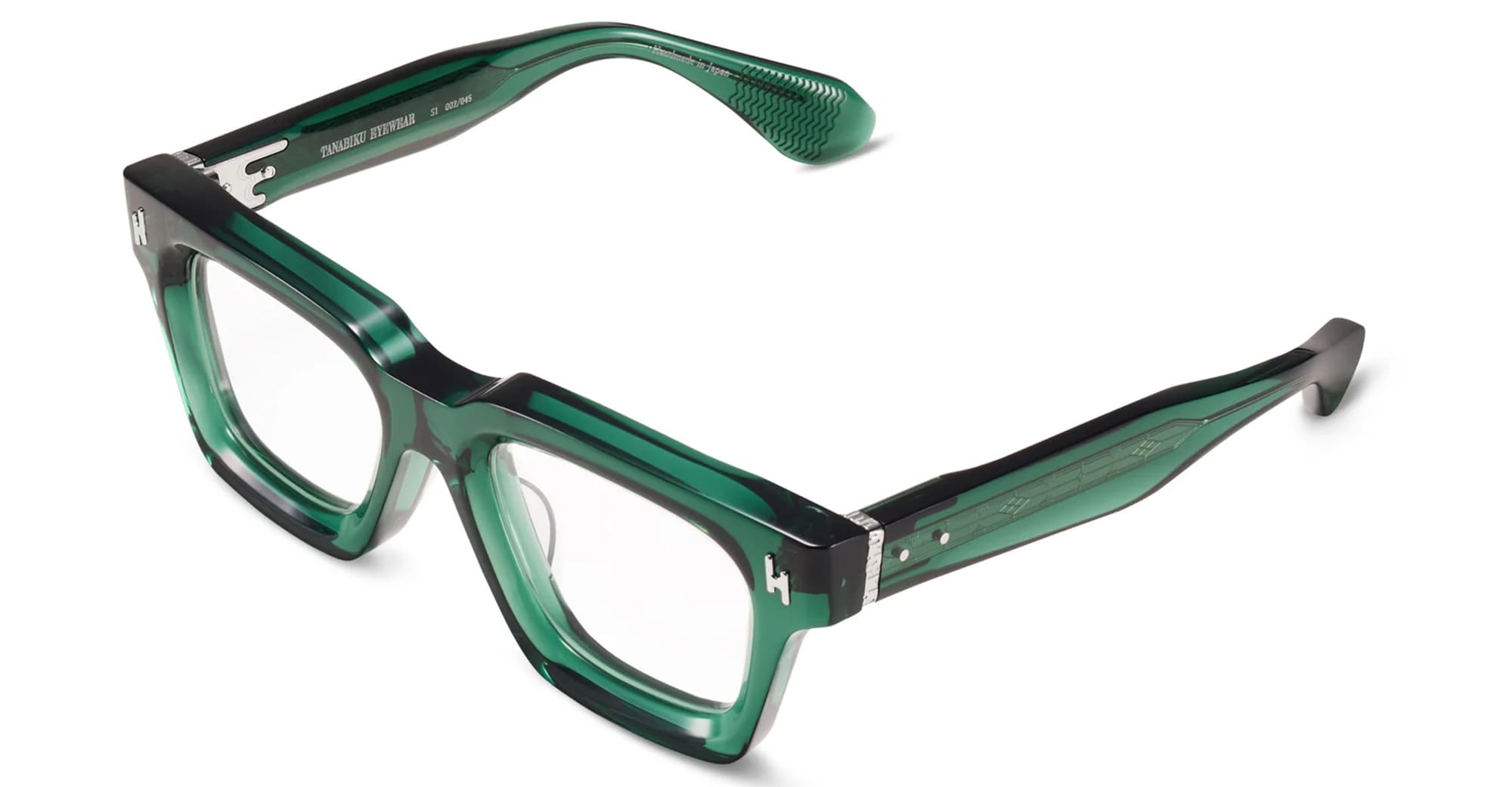 Ottica Mondello Roma - Tanabiku - DT-03G - SUISEN - GREEN - Acetate - shape Squared - green - EYEWEAR - EYEGLASSES - Unisex,Uomo,Donna,Women,Men - lens Clear - Made In Japan