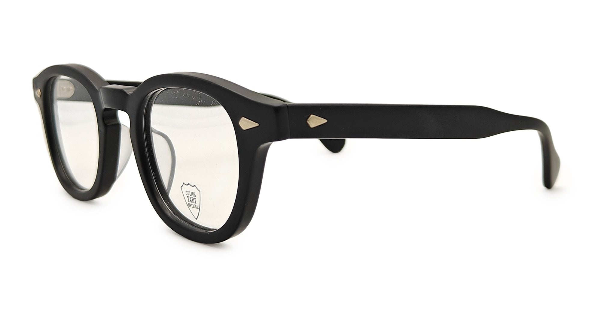 Ottica Mondello Roma - Julius Tart - 07-JTPL-102A-99 - AR 46X24 - BLACK / GARA MATTE FINISH RX - Acetate - shape Round - Black - EYEWEAR - EYEGLASSES - Unisex,Uomo,Donna,Women,Men - lens Clear - Made In Japan