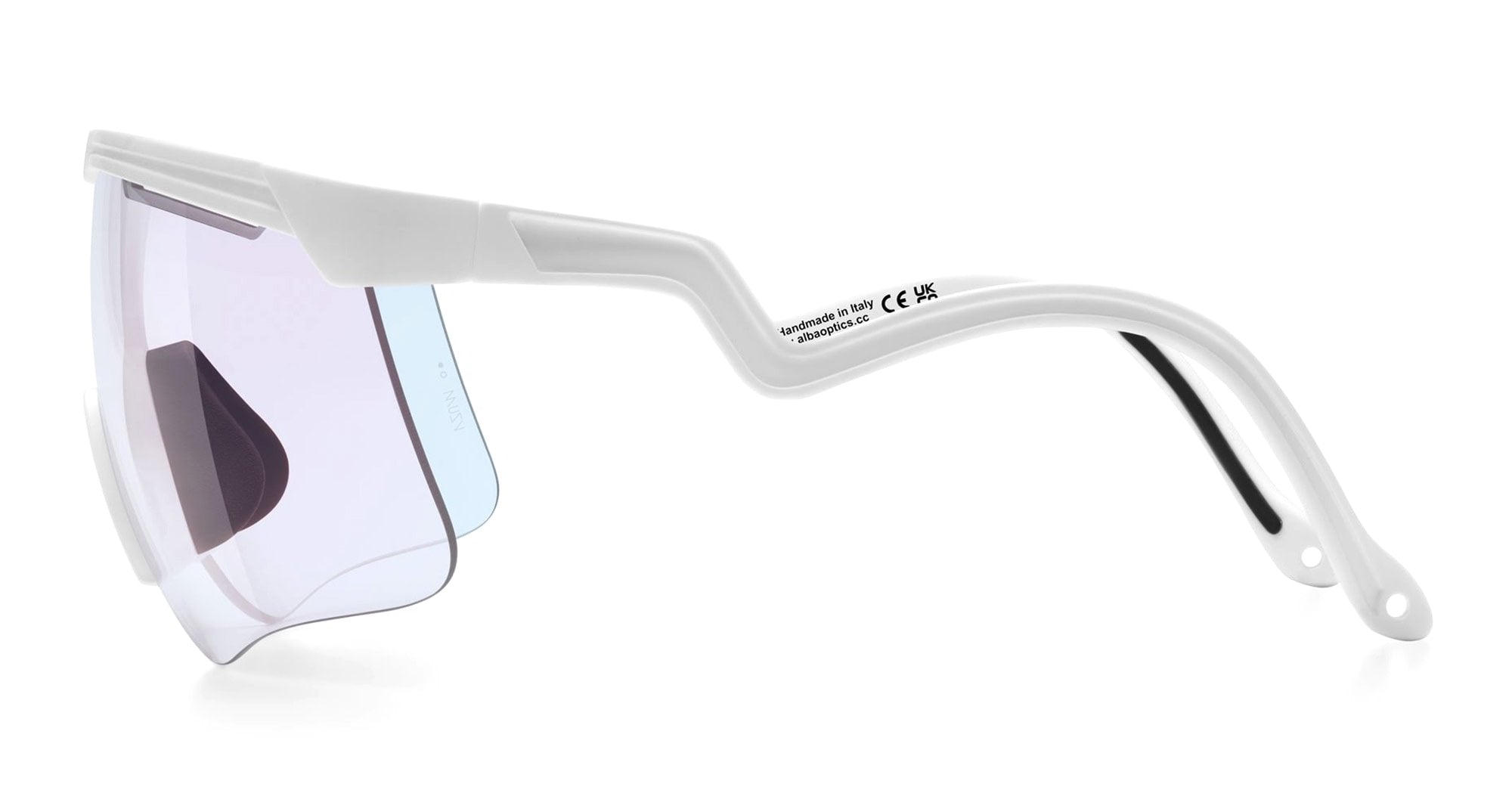 Ottica Mondello Roma - Alba Optics - 8050054518626 - DELTA - WHITE / VZUM F-LENS FIRE - Tr90 - shape Mask - White - EYEWEAR - SUNGLASSES - Unisex,Uomo,Donna,Women,Men - lens red - Made In Italy