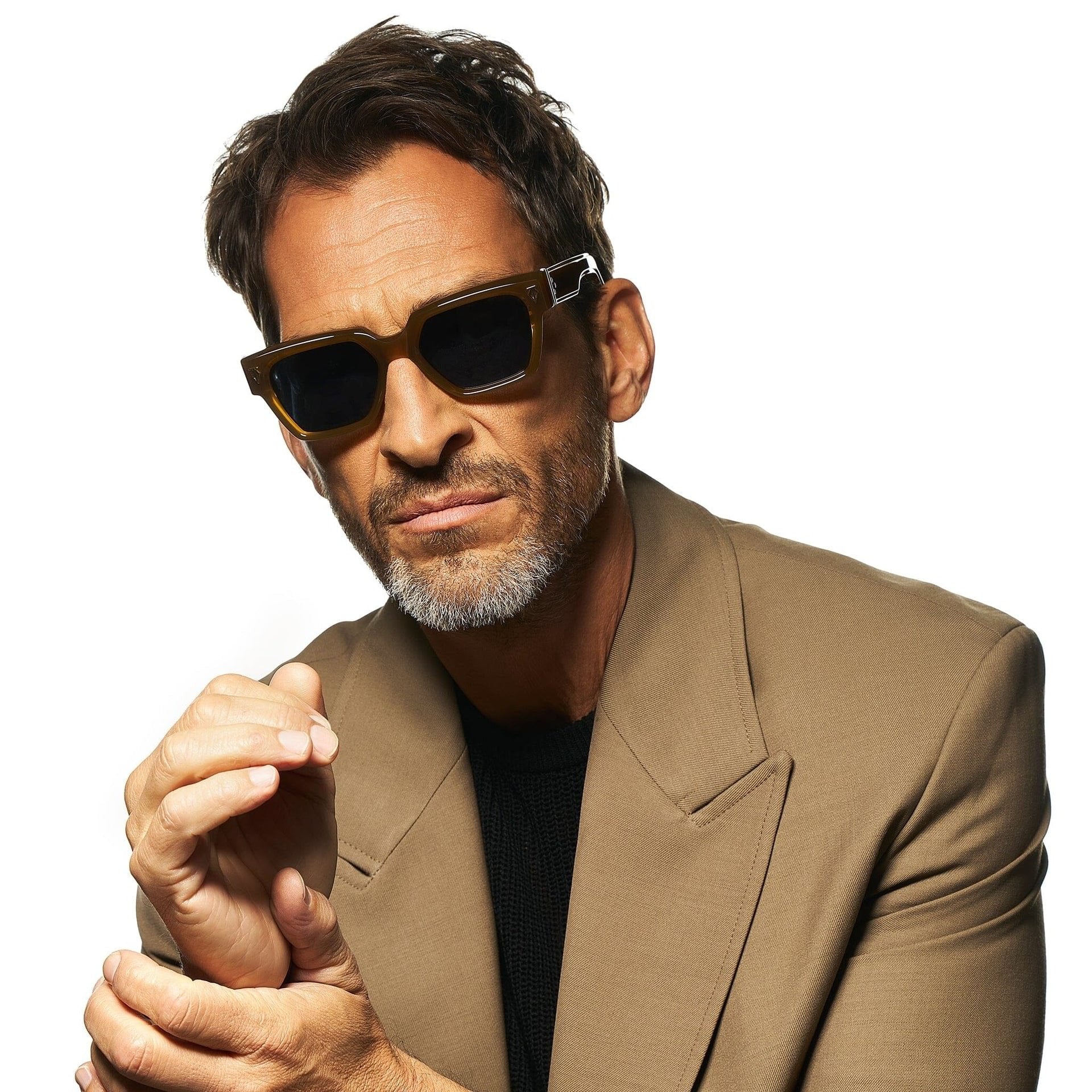 Ottica Mondello Roma - T HENRI - UAP - UTOPIA - PATINA - Acetate - shape Squared - brown - EYEWEAR - SUNGLASSES - Unisex,Uomo,Donna,Women,Men - lens Blue - Made In Japan
