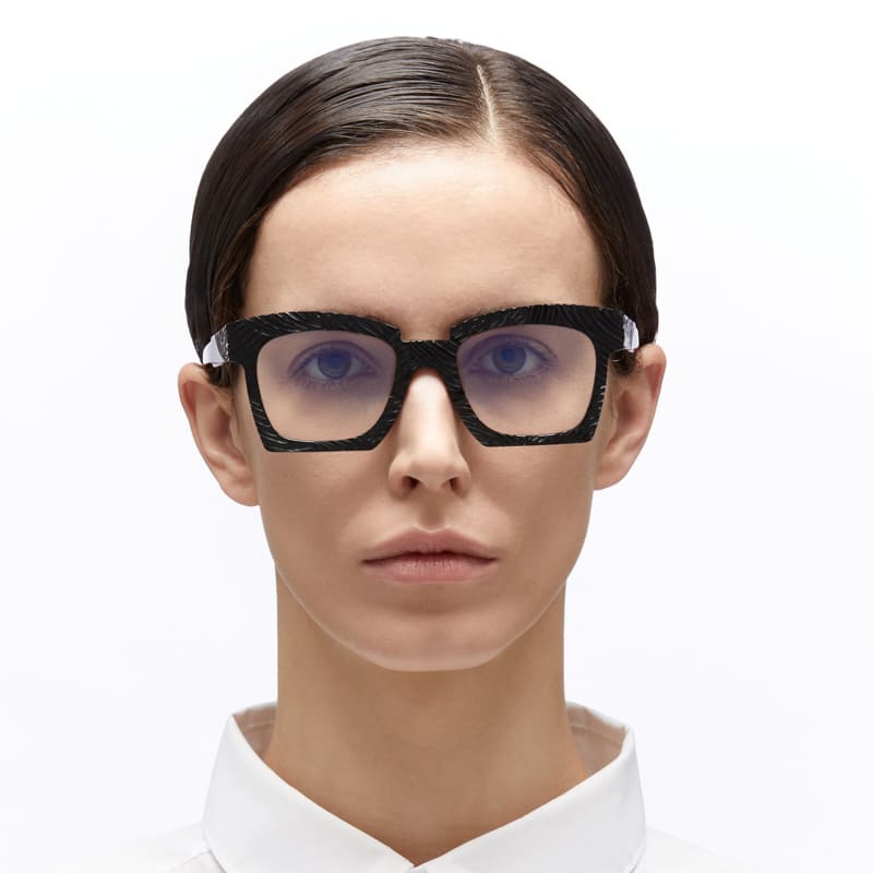 Ottica Mondello Roma - Kuboraum - KRO0K5BSP00000OP - MASK K5 - BSP TITLTED ARC RX  - Acetate - shape  - Black - EYEWEAR - EYEGLASSES - Uomo,Men - lens Clear - Made In Italy