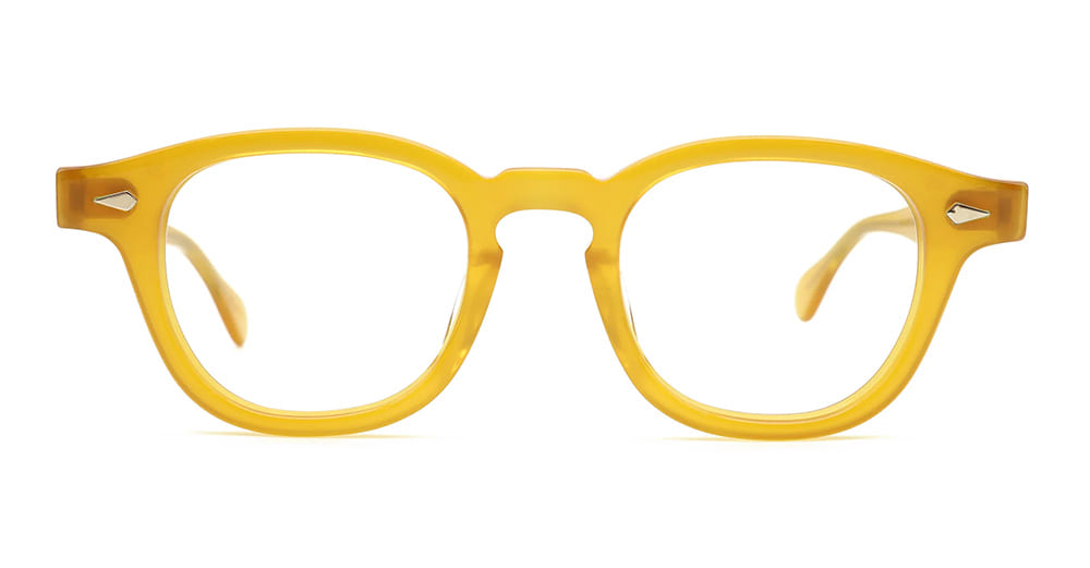 Ottica Mondello Roma - Julius Tart - JTPL-101S - AR 44X24 - VINTAGE YELLOW RX - Acetate - shape Panto - yellow - EYEWEAR - EYEGLASSES - Unisex,Uomo,Donna,Women,Men - lens Clear - Made In Japan
