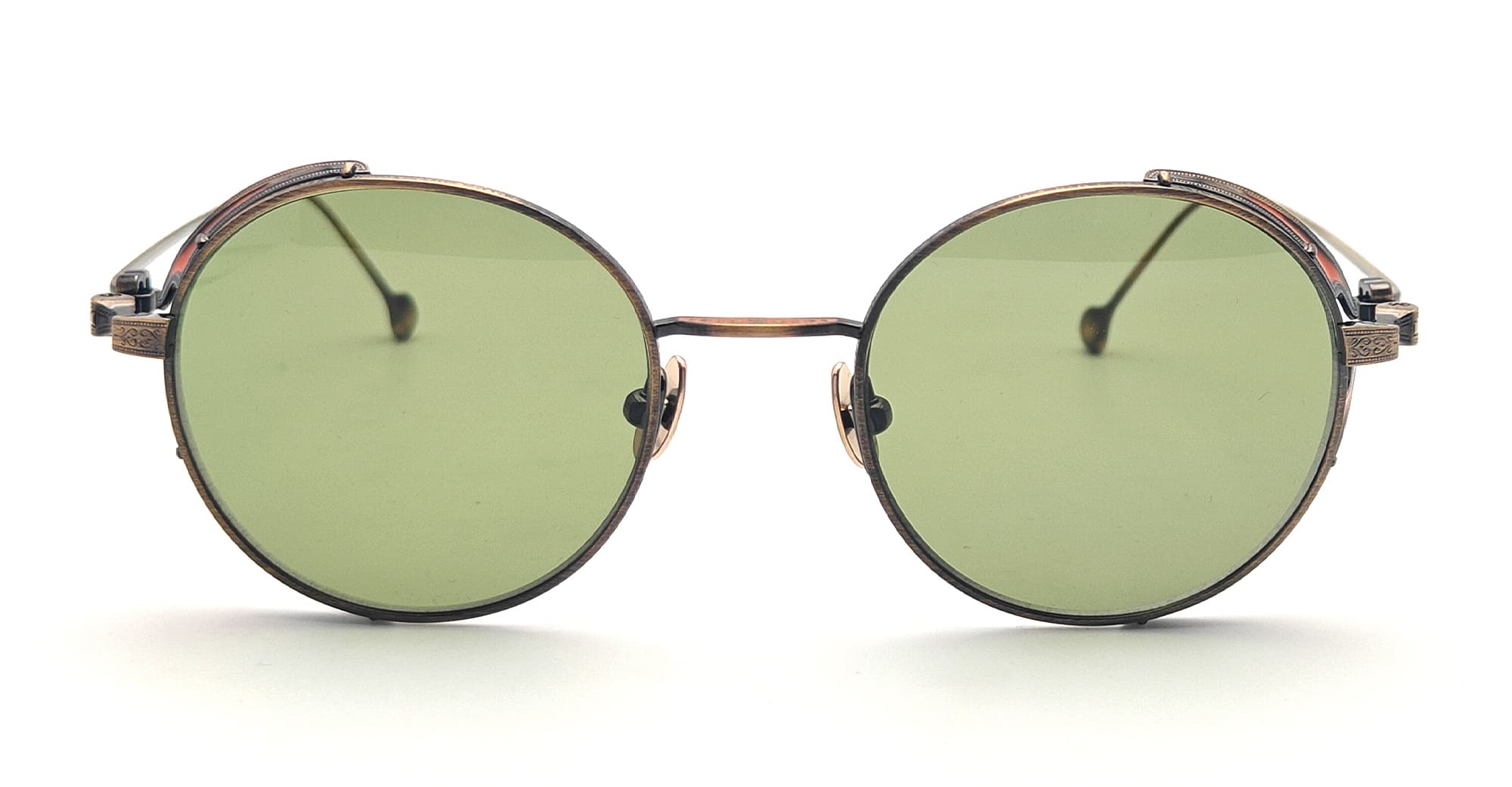 Ottica Mondello Roma - Matsuda - M2152.SG.AG.48 - M3152 - ANTIQUE GOLD / SAGE GREEN - Titanium - shape Round - antique gold - EYEWEAR - SUNGLASSES - Unisex,Uomo,Donna,Women,Men - lens Green - Made In Japan