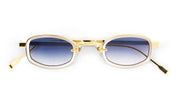 Ottica Mondello Roma - Sato - Aquila-YG-P-1 - AQUILA - YELLOW GOLD / PLATINUM - Acetate, titanium - shape Oval - gold, silver - EYEWEAR - SUNGLASSES - Unisex,Uomo,Donna,Women,Men - lens Gradient blue - Made In Japan