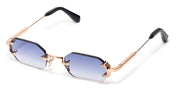 Ottica Mondello Roma - John Dalia - AMARU-C517 - AMARU - C517 ROSE GOLD 22K - Metal - shape Rectangular - rose gold - EYEWEAR - SUNGLASSES - Unisex,Uomo,Donna,Women,Men - lens Blue - Made In France