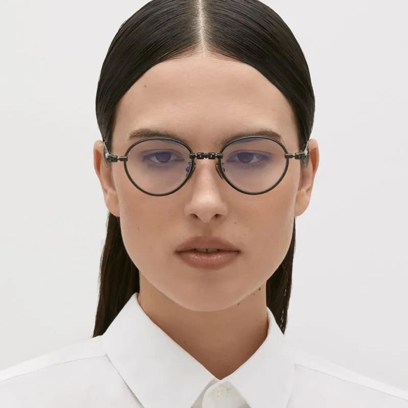 Ottica Mondello Roma - Kuboraum - KROH67RH000000OP - MASK H67 RH - DARK GUNMETAL RX - Titanium - shape Round - grey - EYEWEAR - EYEGLASSES - Unisex,Uomo,Donna,Women,Men - lens Clear - Made In Italy