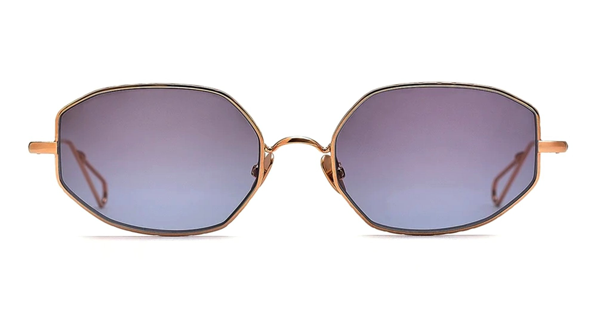 Ottica Mondello Roma - Ahlem - AHL.001211.SUN - Colombe - Peony Gold / Blue Gradient (Limited Ed.) - Metal - shape Oval - Gold - EYEWEAR - SUNGLASSES - Unisex,Uomo,Donna,Women,Men - lens Gradient blue - Made In France