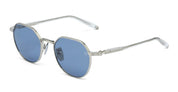 Ottica Mondello Roma - Akoni - AKS-522C-50 - THEMIS - BRUSHED SILVER / CRYSTAL CLEAR - Acetate, titanium - shape Pantos - Silver - EYEWEAR - SUNGLASSES - Uomo,Men - lens Blue - Made In Japan