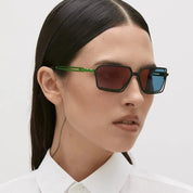 Ottica Mondello Roma - Kuboraum - KRSH15HB0000004R - MASK H15 HB - HAMBURGER BAHNHOF - Metal - shape Rectangular - green - EYEWEAR - SUNGLASSES - Unisex,Uomo,Donna,Women,Men - lens Gradient blue - Made In Italy