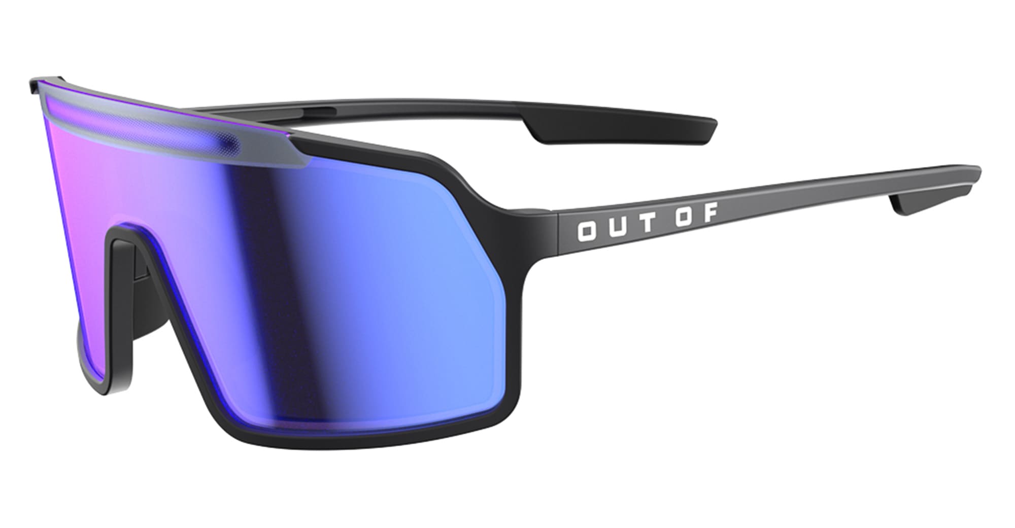 Ottica Mondello Roma - Out Of - XS145589M - Bot 3 - Black / White / IRID X-10 Medium - Acetate - shape Mask - black, white - EYEWEAR - SUNGLASSES - Unisex,Uomo,Donna,Women,Men - lens Blue - Made In Italy
